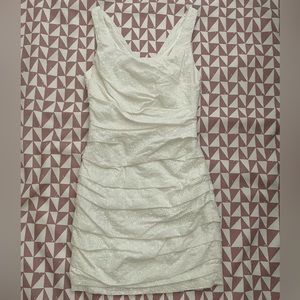 Express Eyelet Ruched Dress in White Size 0